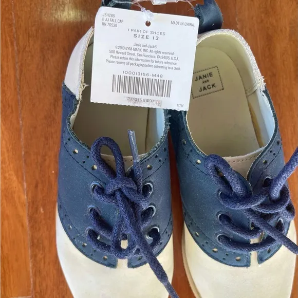 NWT JANIE AND JACK Toddler Boys Derby Oxford Dress Shoes Size 13