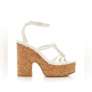NWT Jimmy Choo Clare platform sandals light weight Wedge Off White EU36