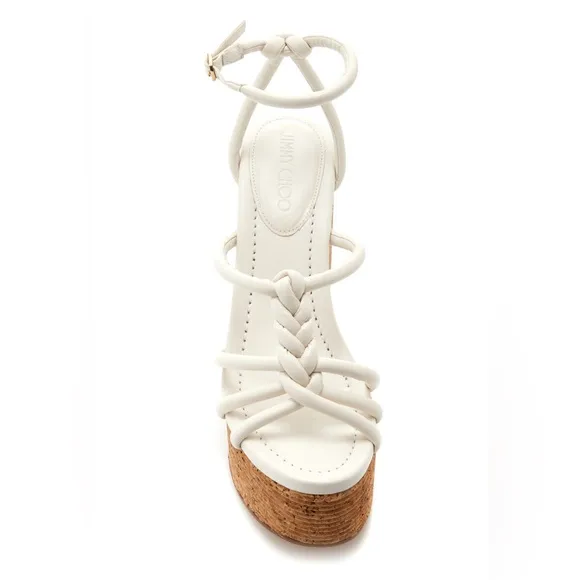 NWT Jimmy Choo Clare platform sandals light weight Wedge Off White EU36