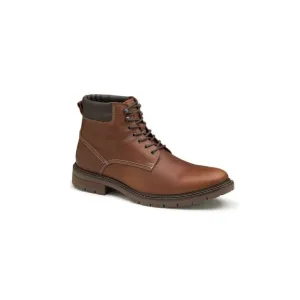 NWT JOHNSON &amp; MURPHY Mens Brown Heel Pull-Tab Kipton Leather Boots Shoes 8.5 M
