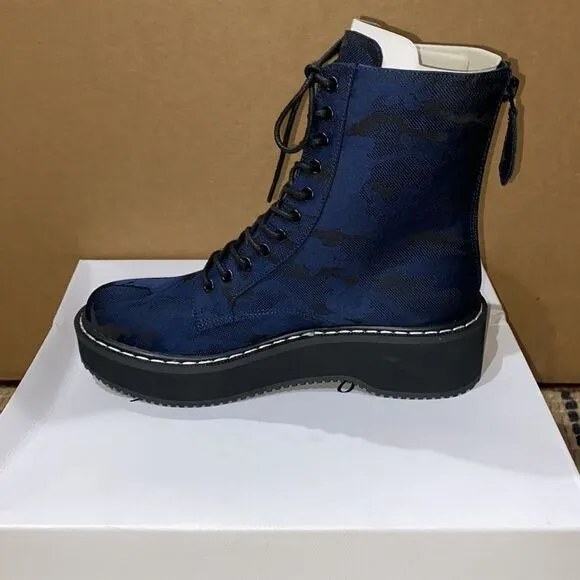 NWT Kendall &amp; Kylie Navy Camo Hunting Combat Boot