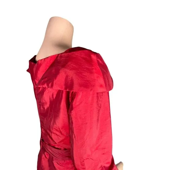 NWT Lan Ting red midi dress, exaggerated bow, size 12 women,‎ holiday event