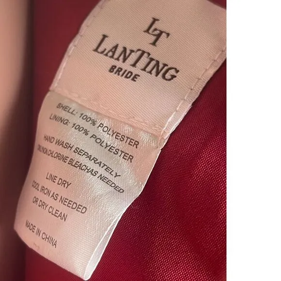 NWT Lan Ting red midi dress, exaggerated bow, size 12 women,‎ holiday event