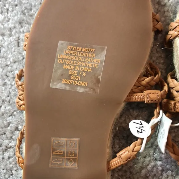 NWT Madewell The Kathryn Espadrille Slide Sandal in Leather
