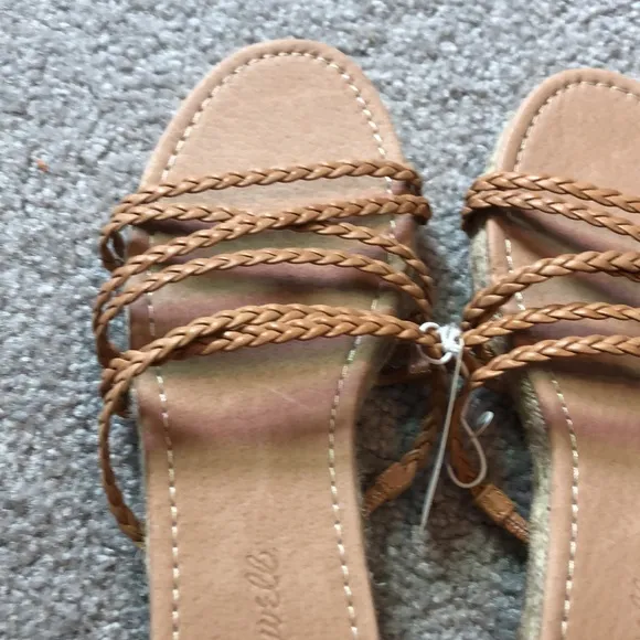 NWT Madewell The Kathryn Espadrille Slide Sandal in Leather