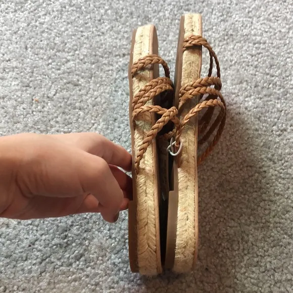 NWT Madewell The Kathryn Espadrille Slide Sandal in Leather