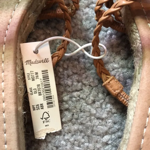 NWT Madewell The Kathryn Espadrille Slide Sandal in Leather
