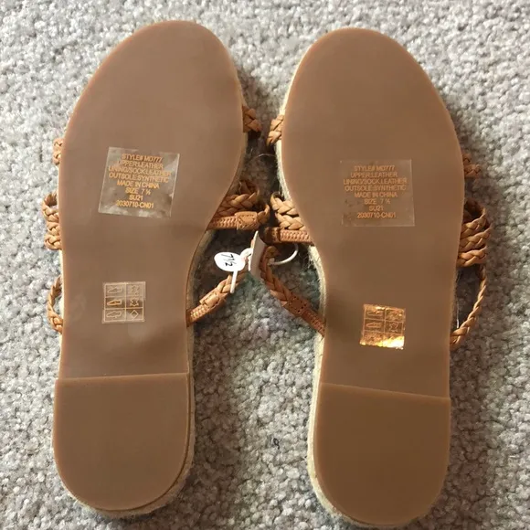 NWT Madewell The Kathryn Espadrille Slide Sandal in Leather