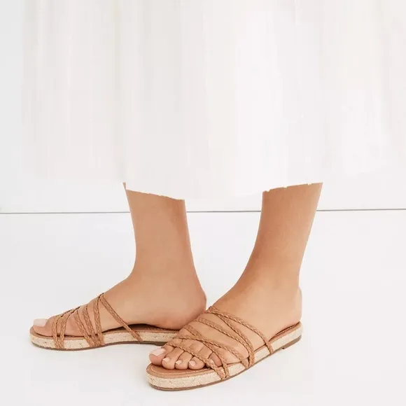 NWT Madewell The Kathryn Espadrille Slide Sandal in Leather
