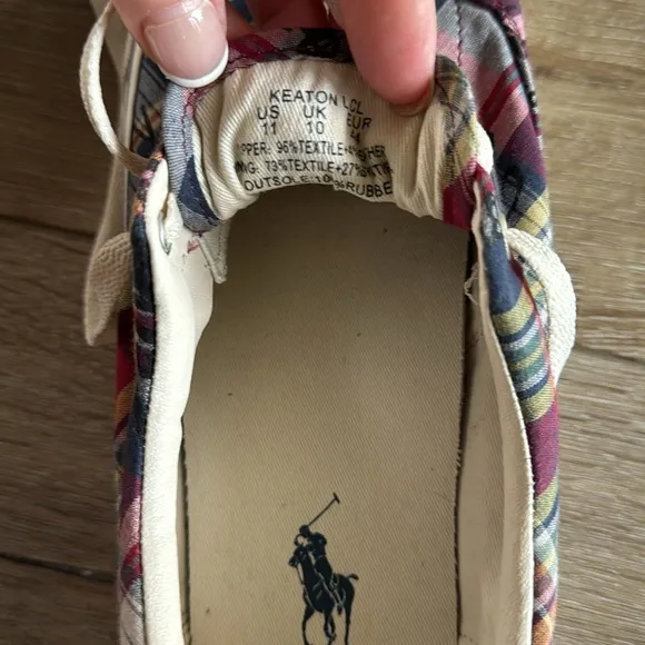 NWT Men's Ralph Lauren Madras Plaid Preppy Sneakers Shoes