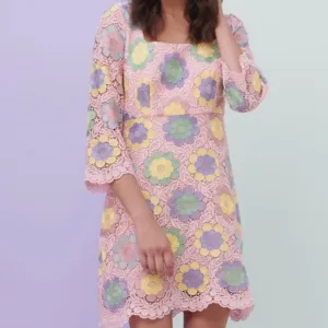 NWT | OLIVIA RUBIN | Luella Pink Lace Mini Dress | Size 6