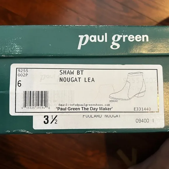 NWT Paul Green Shaw Leather Ankle Booties 3.5 6 Brown Heel Women's Boots Comfort