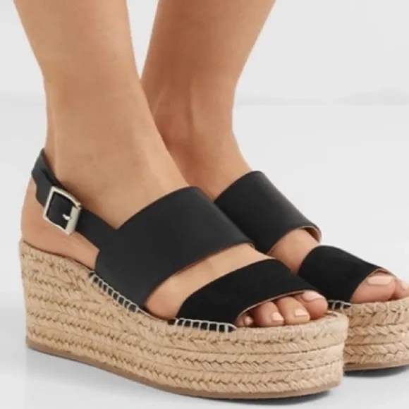 NWT rag &amp; bone Edie Wedge Black Espadrille MSRP $395 Size 8
