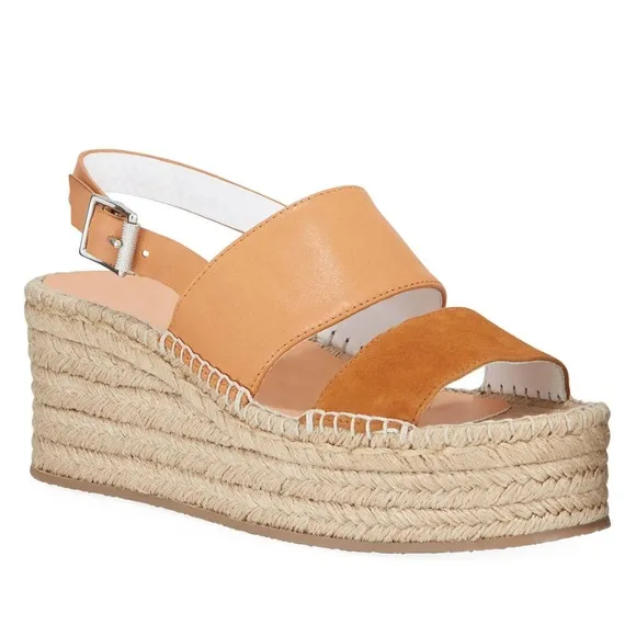 NWT rag &amp; bone Edie Wedge Tobacco Espadrille MSRP $395 Size 8