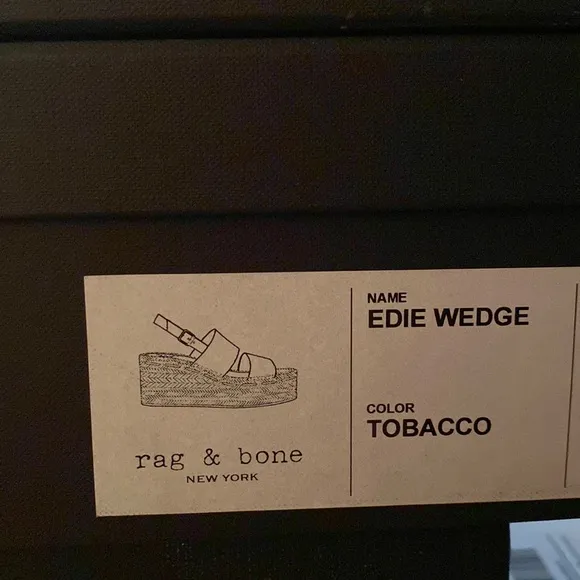 NWT rag &amp; bone Edie Wedge Tobacco Espadrille MSRP $395 Size 8
