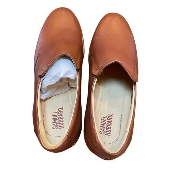 NWT Samuel Hubbard Men's Frequent Traveler Loafer Whiskey Tan Leather US 9.5 W‎