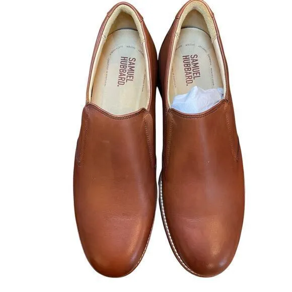 NWT Samuel Hubbard Men's Frequent Traveler Loafer Whiskey Tan Leather US 9.5 W‎