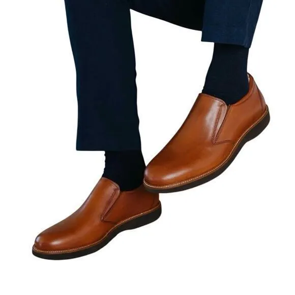 NWT Samuel Hubbard Men's Frequent Traveler Loafer Whiskey Tan Leather US 9.5 W‎