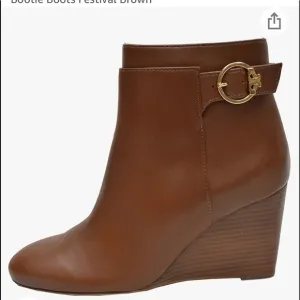 NWT Tory Burch Sofia brown leather wedge boot