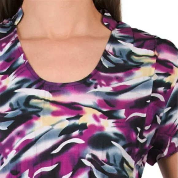 NWT Vertigo Printed Tiered Ruffle Hi-low Hem Mini Dress