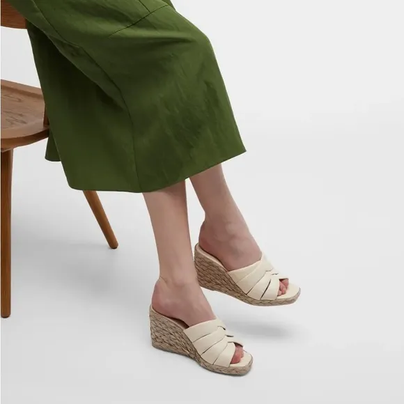 NWT Vince. Gilian Espadrille Wedge Platform Slide Leather Sandals