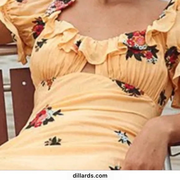NWT XS BALI Santa Cruz Ruffle Dress Free People Golden Sands  Gorgeous dress