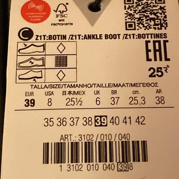 NWT. Zara Black High-Heel Platform Ankle Boots. Size 8.