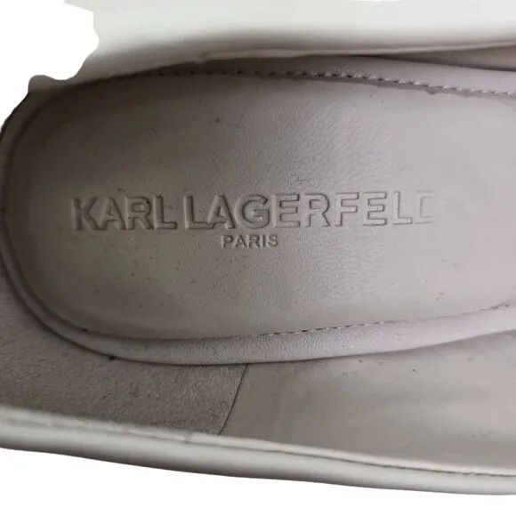 NWT/NWOB Karl Lagerfeld Leather Shivani Chain &amp; Pear Embellished Heels Size 9