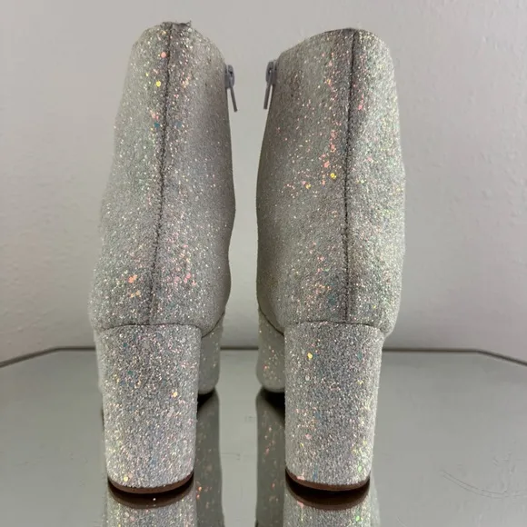 OLD CUTLER White Blue Unicorn Glitter Sabrina Carpenter Vibes Concert Ankle Boot
