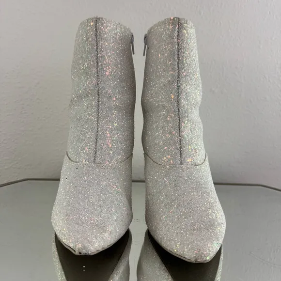 OLD CUTLER White Blue Unicorn Glitter Sabrina Carpenter Vibes Concert Ankle Boot
