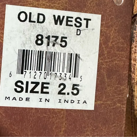 Old West Kids' 8&quot; Round Toe Boots - Distressed Brown