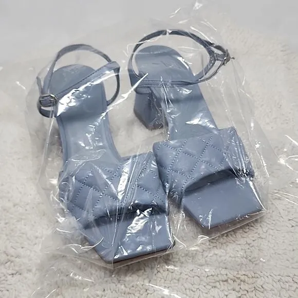 ☆OPEN EDIT☆AUSTYN QUILTED SANDAL PADDED VAMP LADIE 6.5 NWOB●BLUE MINERAL●
