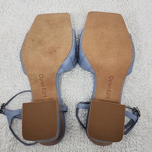 ☆OPEN EDIT☆AUSTYN QUILTED SANDAL PADDED VAMP LADIE 6.5 NWOB●BLUE MINERAL●