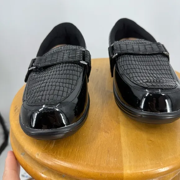 Ortho Feet 819 Chelsea Black Pathen Leather Slip On loafer Shoes Size 10D