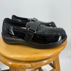 Ortho Feet 819 Chelsea Black Pathen Leather Slip On loafer Shoes Size 10D