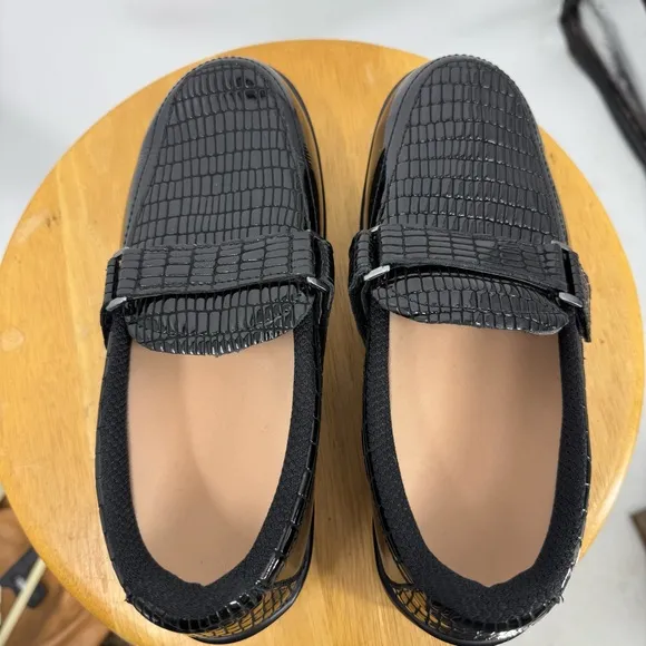 Ortho Feet 819 Chelsea Black Pathen Leather Slip On loafer Shoes Size 10D