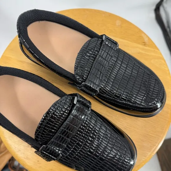 Ortho Feet 819 Chelsea Black Pathen Leather Slip On loafer Shoes Size 10D