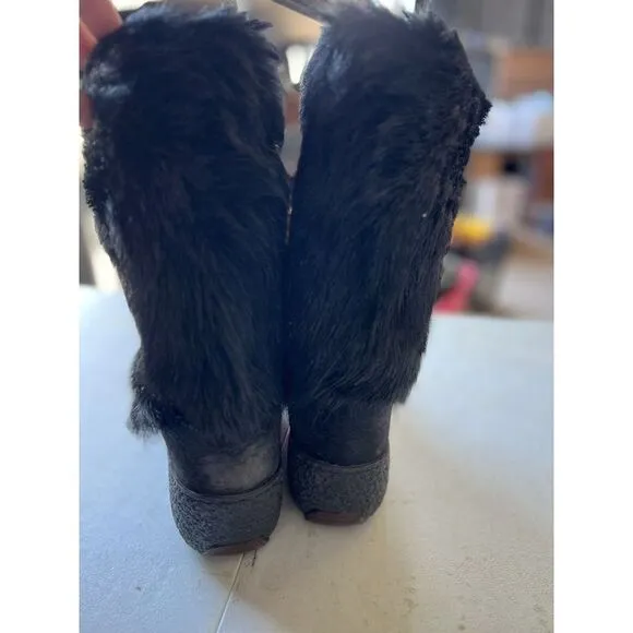 Oscar Sport Black Fur Winter Boots size 38‎