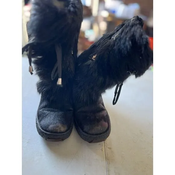 Oscar Sport Black Fur Winter Boots size 38‎