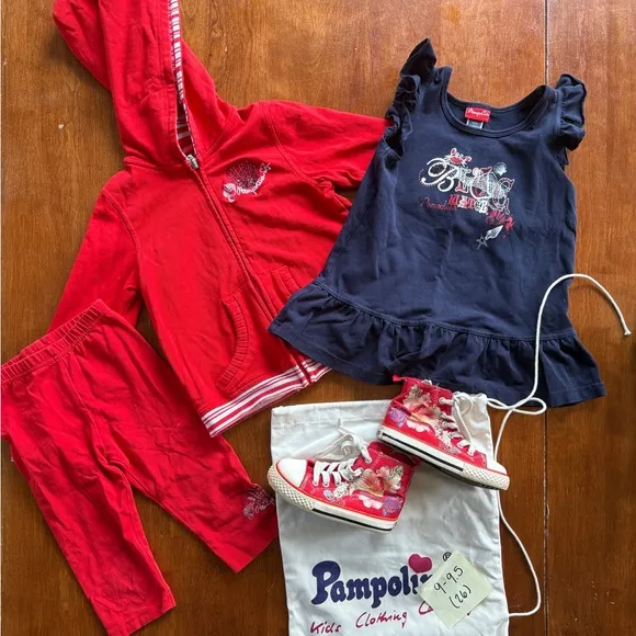 Pampolina Red and Navy Girl’s Matching Set