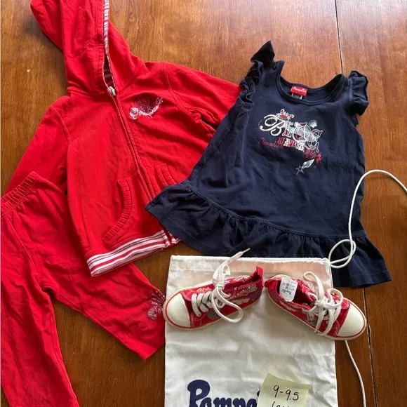 Pampolina Red and Navy Girl’s Matching Set