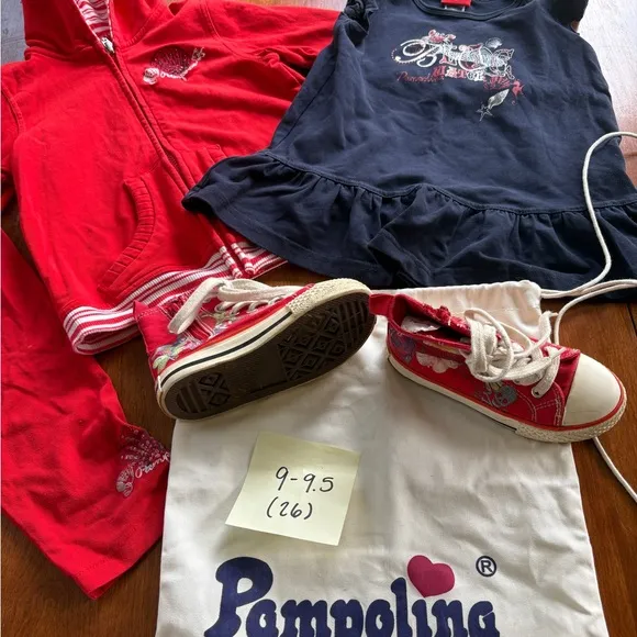 Pampolina Red and Navy Girl’s Matching Set