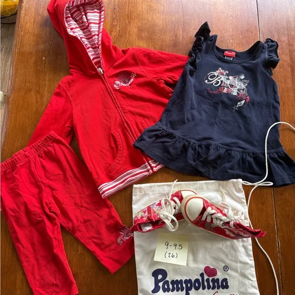 Pampolina Red and Navy Girl’s Matching Set