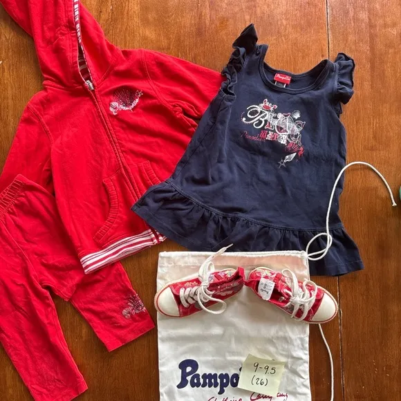 Pampolina Red and Navy Girl’s Matching Set