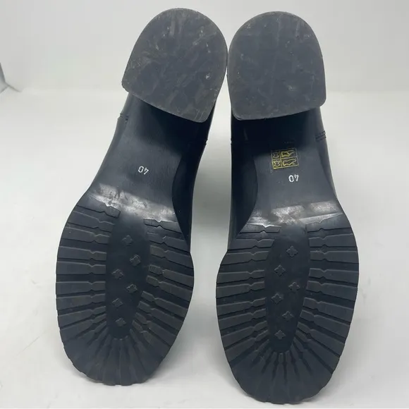 Paola Frani Black Leather Ankle Boots Sz. 10