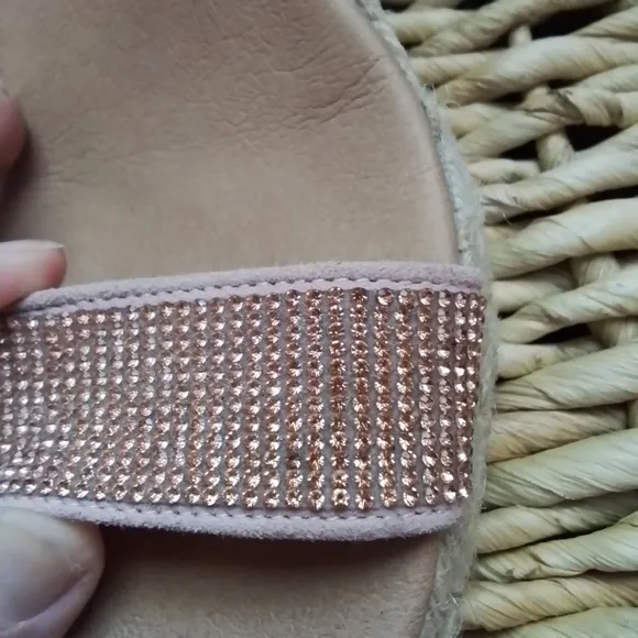 Paseart Rose Pink Espadrille Wedge Sandals - 40/9-9.5