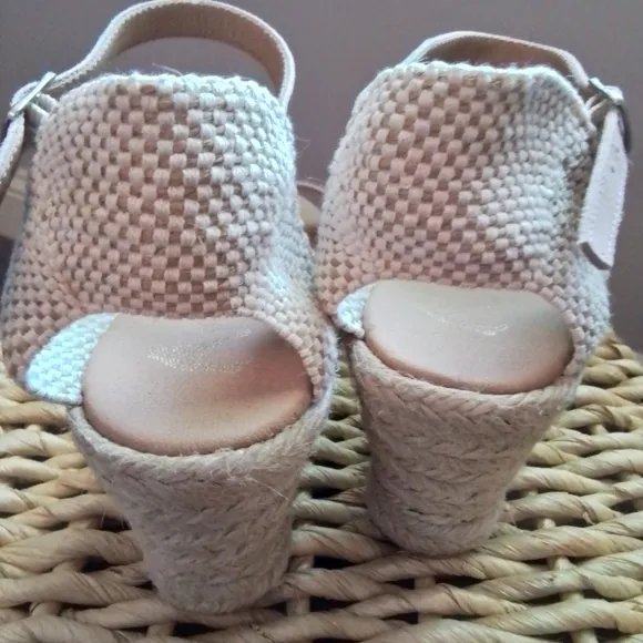 Paseart Rose Pink Espadrille Wedge Sandals - 40/9-9.5