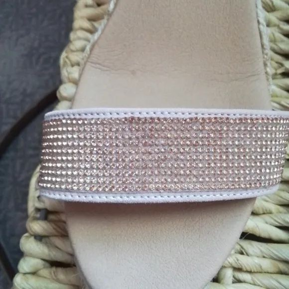Paseart Rose Pink Espadrille Wedge Sandals - 40/9-9.5