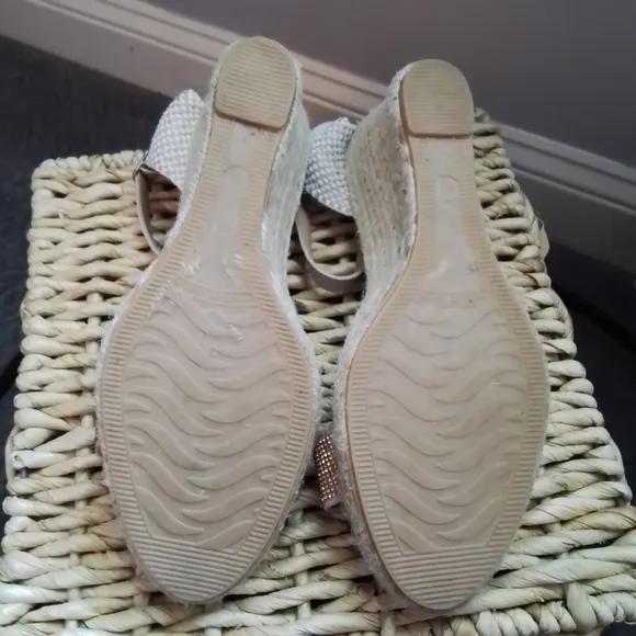 Paseart Rose Pink Espadrille Wedge Sandals - 40/9-9.5