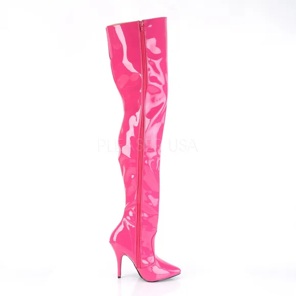 Patent Pointed Toe Heel Thigh High Boots